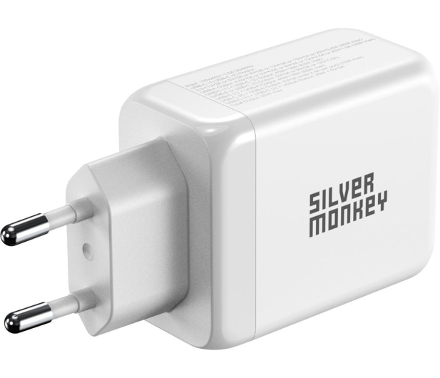 Silver Monkey Ładowarka sieciowa GAN 65W USB-C PD USB A QC 3.0 - 603419 - zdjęcie 4